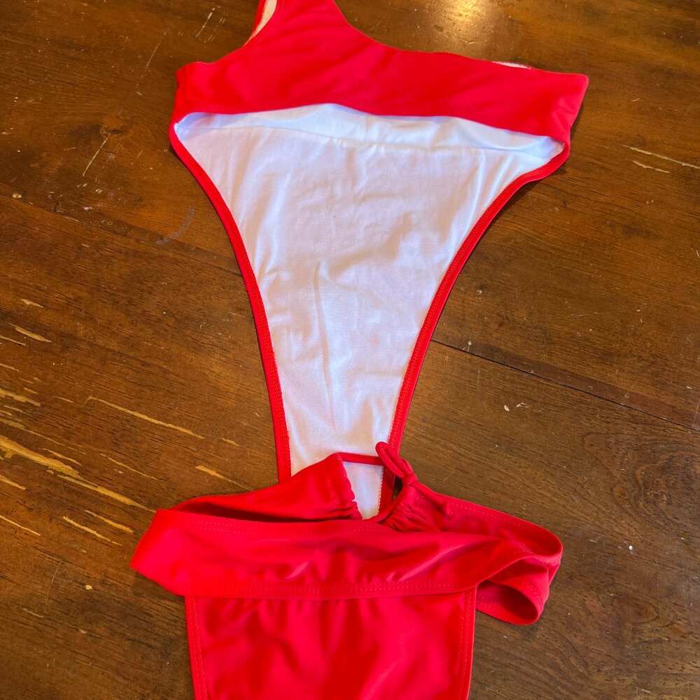 Matte Swim Collection Red One Piece - Picture 2 of 3